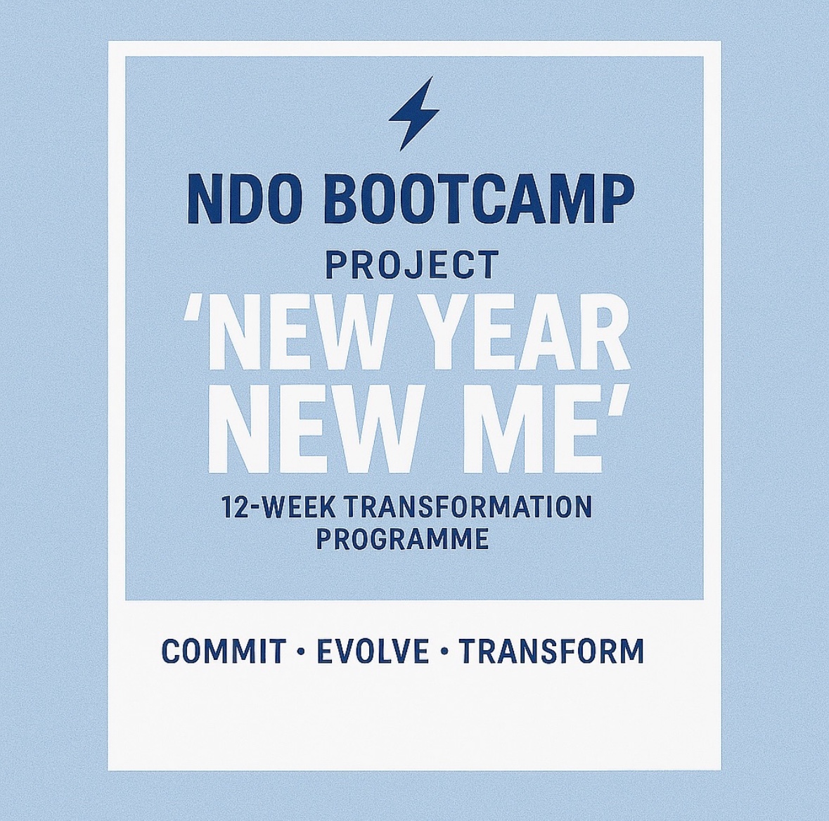 Project New Year New Me twelve-week programme poster