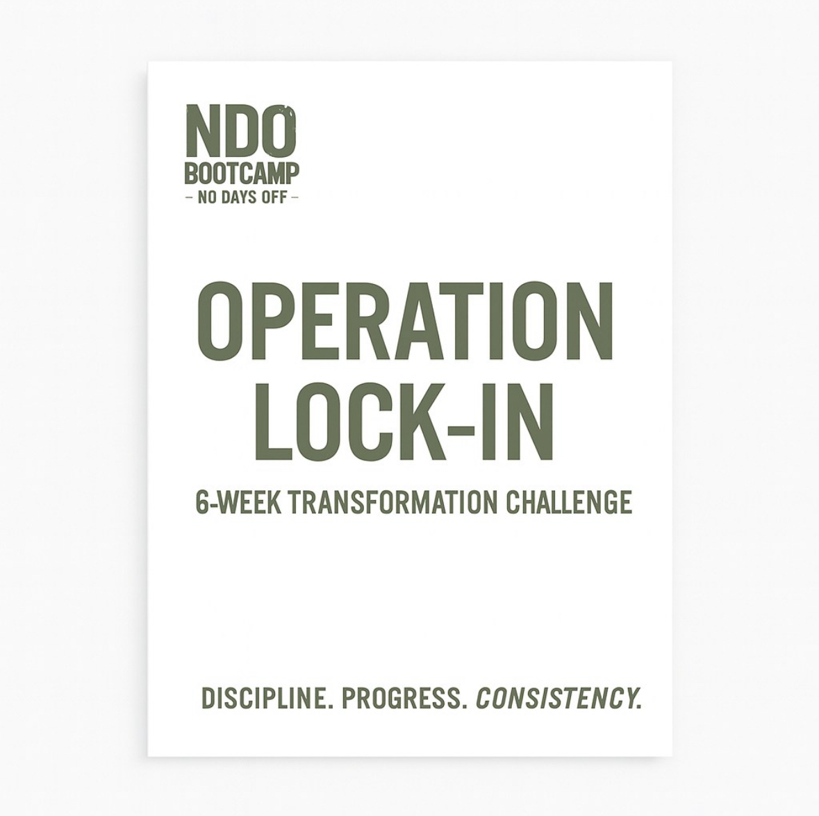 Operation Lock-In six-week transformation challenge poster